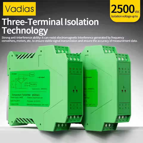 PT100 Temperature Transmitter 4-20mA 0-10V RS485 Temperature Converter 0-100℃ 0-2000-100℃ -50-200-10