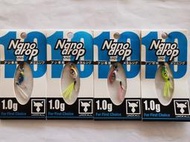 二手全新JACKALL路亞 NANODROP 1g (假餌-SLOW超微鐵板-根魚-硬餌)