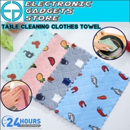 -READY STOCK- Table Wipe Towel Dishcloth Absorbent Cloth Non Stick Oil Pad Kitchen Dish Cleaning Mic
