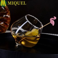 MIQUELZA Irregular   Glass, Rotating European Style Cognac Glasses Cup, Creative Tumbler Transparent