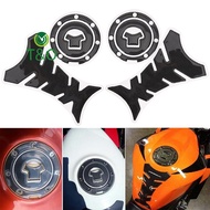 [T&O-t] 2x Motorcycle Universal 3D Carbon Fiber Gel Gas Fuel Tank Pad Protector Stier [new]