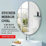 Shatterproof Oval Mirror Sticker Acrylic Glass Wall Sticker With Adhesive Bathroom Mirror Wallpaper