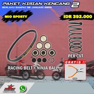 Left Package 2 BRT Roller Ninja Ball - VBelt - CVT Spring - Mio Sporty