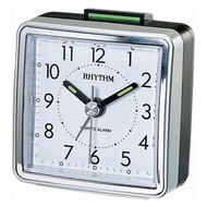 Rhythm Quartz CRE210NR19 Bedside Beep Alarm Clock Silver Square Analog