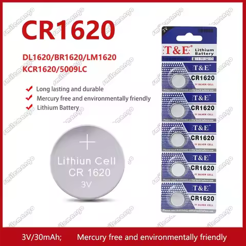 2PCS-50PCS 3V CR1620 Lithium Button Battery DL1620 BR1620 ECR1620 5009LC LM1620 CR 1620 KCR1620 30mA