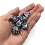 Dragon War Metal Dice DND RPG Geometric Number Set Board Game Dice