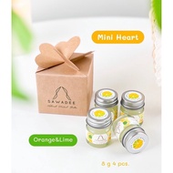 SAWADEE Gift Set รุ่น Mini Heart 💕..ประกอบด้วย SAWADEE กลิ่นส้มผสมมะนาว 8 g 4 ขวด ของขวัญปีใหม่ ของช