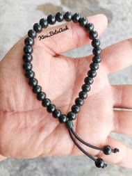 Gelang Tasbih Batu Giok Hitam Black Jade Original Asli Aceh Tabung 33 Butir