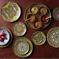 (4 design) Arthur Krupp 4pcs Tableware Plate, Saucer ( Mandala, Eden Stoneware Design )