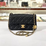 本週特價~全新CHANEL CF20 AS1787 黑色羊皮金波/金球袋,晶片款 #兩年免費保養 #BRAND NEW #香榭站正品