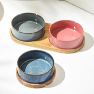 Cat Food Bowl Cat Food Bowl Ceramic Pet Bowl Cat Rice Bowl Drinking Water All-in-One Cat Food Bowl C