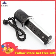 Yiyicc USB Socket Pull Up Home Kitchen Office Worktop Desk Outlet Sockets TP With 4 Power Point Au Plug