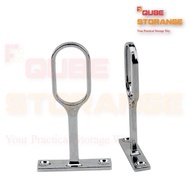 Oval Pipe Middle Hollow Bracket Closet Wardrobe Cloth Hanger Hollow Pole Rod Tube Pipe Holder Besi Pengantung Baju