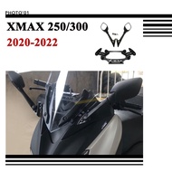 PSLER For Yamaha XMAX 300 XMAX300 Side Mirror Review Mirror Windshield Visor Bracket 2020 2021 2022