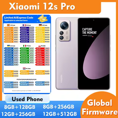 Xiaomi 12S Pro 5G 128GB 256GB 512GB ROM 6.73inch 3200x1440px AMOLED 3.2GHz Battery 4600mAh 50MP used