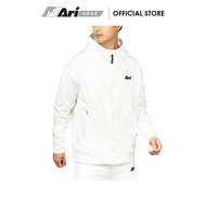 ARI TAG FULL ZIP HOODED JACKET - WHTE/BLACK เสื้อแจ็คเก็ตมีฮู้ด อาริ สีขาว