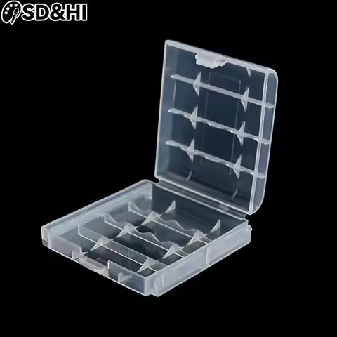 4 Slots AA AAA Battery Storage Box Hard Plastic Case Cover Holder Protecting Case With Clips For AA 