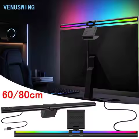 60/80cm Monitor Light Bar RGB Computer Monitor Lamp LED Screen Bar USB Reading Screenbar Bar Light f