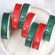 1 roll of christmas ribbon, merry christmas ribbon, 1 roll 45 meters, 1 roll 22 meters, christmas gi