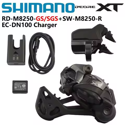 Shimano DEORE XT 12S Di2 Mini Groupset Including RD-M8250-SGS/GS SW-M8250-R EC-DN100 Charger For Mou