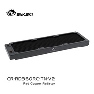 BYKSKI Tembaga Tebal 30mm Barisan Tunggal Radiator Komputer Penyejuk Air Penukar Haba Cecair Digunak