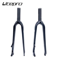 Litepro 20 22 Inch Carbon Fiber Disc Brake Front Fork Folding Bike 406 451 100mm Fork M18x1.25