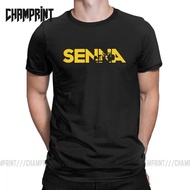 2025 NEW Ayrton Senna Men T Shirt Lotus John Player Team Car Helmet Crazy Tee Shirt Short Sleeve T-S