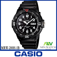 นาฬิกา รุ่น MRW-200H Casio นาฬิกาข้อมือ ผู้ชาย สายเรซินสีดำ รุ่น MRW-200H-1B ( Black )MRW-200Hของแท้100% ประกันศูนย์CASIO1 ปี จากร้าน MIN WATCH