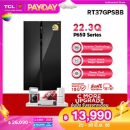 TCL ตู้เย็น Side by Side P650 Series ขนาด 22.3Q/631L Black Glass Door ระบบ Inverter ละลายน้ำแข็งอัตโ