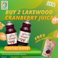 Lakewood Organic Pure Cranberry Juices (32oz x 2) +
