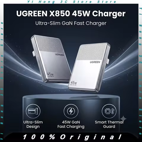UGREEN 45W Mini Ice Slice GaN Charger Ultra Thin PD USB-C Fast Charging Plug Low Temperature Cooling