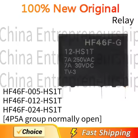 5 PCS/LOT Relay HF46F-005-HS1T HF46F-012-HS1T HF46F-024-HS1T [4P5A group normally open] 100%Quality 