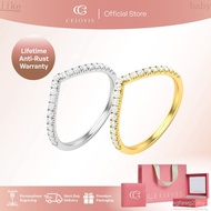 [7.7MIDYEARSALE]CelovisVictoriaWithCubicZirconiaBandEternalRing(Gold/Silver) TJJS