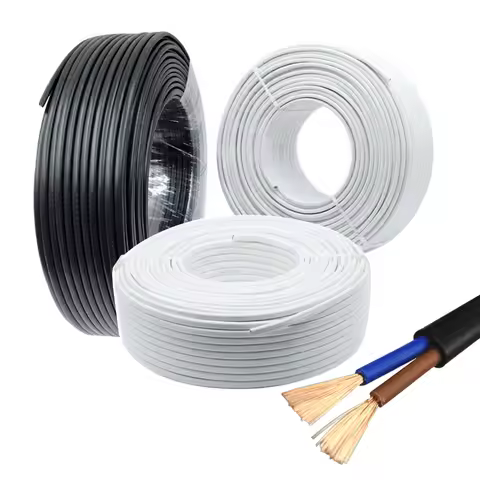 2 Pin 10M 20M 18AWG 20AWG 22AWG 24AWG RVV Electric White Black Extension Wire LED power Cable for si