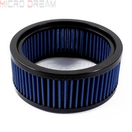Blue Motorcycle Replacement Air Filter Round High-Flow Cotton Gauze Air Cleaner For Harley (E-3226)