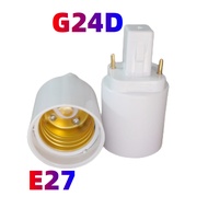 1pcs 2-Pin G24d to E27 adapter 2P CFL Led Bombillas G24 to Screw Light Socket Bulb Base Lampholder C