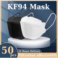 AUBERGE 50pcs KF94 Face Mask for Audlt KF94 Mask 4ply of Filtration Protection n94 Kn94mask