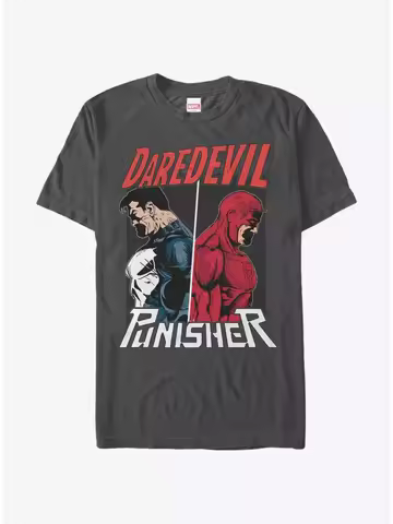 Marvel's New Marvel Punisher Vs. Daredevil Comic Print High Quality Men's and Women's Short Sleeve L