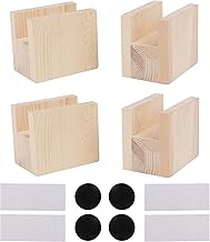 4 PCS 10x7x8.5cm Furniture Lifter Storage Nature Color Wood Table Desk Bed Riser Lift for 4cm Groove