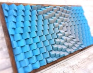 3D 木牆藝術 - 天藍色辦公室裝飾 - 音樂室 - 吸音板擴散器