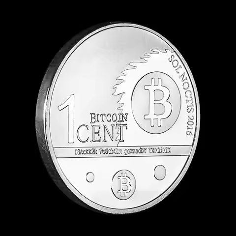 Bitcoin Cent Creative Souvenir Coin Silvery Plated Physical Eagle Pattern Bitcoin Cryptocurrency Coi