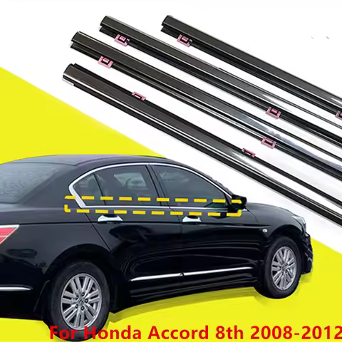4pcs Car Weatherstrip Window Moulding Trim Seal Belt For Honda Accord 8th 2008-2012 year OE No. 6711