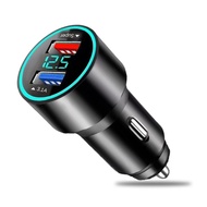อะแดปเตอร์ไฟสำหรับโทรศัพท์ในรถยนต์ USB คู่ชาร์จเร็ว3.1A ชาร์จไฟในรถจอแสดงผลดิจิตอล66W สำหรับซัมซุงฮัวเหว่ยเสี่ยวหมี่