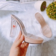 DÉP CAO GÓT 12P QUAI TRONG GÓT TRONG PHỐI HOA ĐỎ ĐẸP CỰC-710