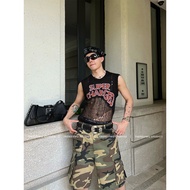 Trendy Dark Rock Letter Gradient Unisex Knitted Vest