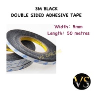 [3M 9448AB] Black Double Sided Adhesive Tape Sticky for Mobile Phone LCD - 5mm ,50meters