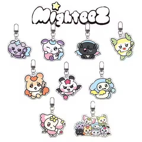 Kpop ATEEZ Mighteez Acrylic Keychains Mingi San Yunho Hongjoong Wooyoung Cartoon Keyring Bag Car Key