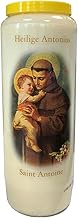 Sant'Antonio Novena Prayer Candle in Glass 18 x 7 cm 100% Vegetable Burning Time 9 Days - 216 Hours