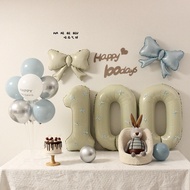 Ins Fog Blue Baby Boy 100 Days Over Month 120 Days Balloon Decoration Hundred Days 30 Days 4 Months 