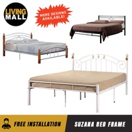 Living Mall Suzana Series Queen Size Metal/Wood Bed Frame In 15 Designs